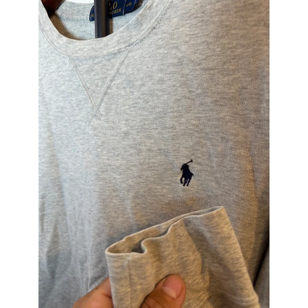 Polo Ralph Lauren Mens Gray Crewneck Sweatshirt Pony Logo Size Large